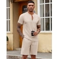 thumbnail image 2 of COOFANDY Men's 2 Pieces Outfits Casual Quarter Zip Polo T Shirt and Shorts Set Athletic Jogging Summer Tracksuit, 2 of 6