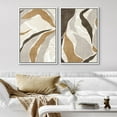 thumbnail image 3 of IDEA4WALL Framed Canvas Print Wall Art Set Minimalist Hills and Valleys Earthy Neutral Tones Brown Accents Digital Art Minimalist Neutral Artwork Clam/Relax for Home Decor - White 16"x24"x2, 3 of 5