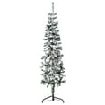 thumbnail image 1 of vidaXL Slim Artificial Half Christmas Tree with Flocked Snow 150 cm, 1 of 1