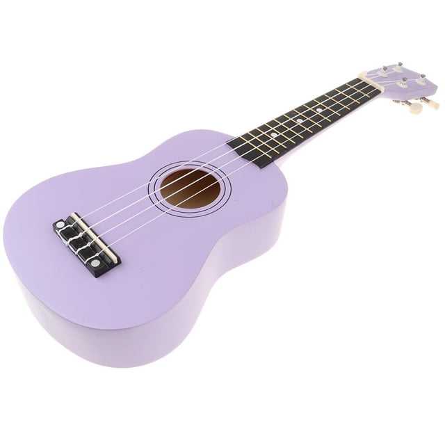 Ukelele de madera de 21 pulgadas, instrumento musical, guitarra hawaiana, regalo de Navidad para niños. Púrpura