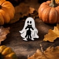 thumbnail image 3 of Mini White Ghost Shaped Halloween Decorative Badge Brooch, Lightweight Cute Spooky Accessory, Lovely Pin Ornament for Clothing Backpack Bag Holiday Party Outfit Matching, 3 of 8