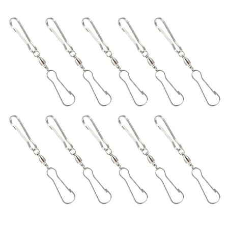 

10pcs Dual Clip Type Swivel Hooks Stainless Steel Bearing Wind Chimes Hangers