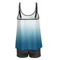 thumbnail image 4 of KaLI_store Tummy Control Swimsuits for Women Two Piece Bathing Suits Floral Print Tank Top with Boyshorts Swimming Suits Sky Blue,XXL, 4 of 4