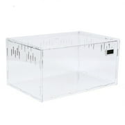 Wuzstar 1 Grid Acrylic Pet Reptile Cage Pet Feeding Box Insect Spider Snake Breeding Tank with Temperature Hygrometer