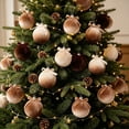 thumbnail image 5 of Eolstice Velvet Fabric Christmas Ball Ornaments, 15 Pieces Set, Decorative Hanging Pendant for Christmas Tree, Holiday Party Home Decor, 5 of 6