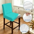 thumbnail image 4 of Turquoise Bar Stool Cover Set of 6, Farmhouse Solid Teal Color Modern Art Stretch Bar Chair Cover, Removable Washable Pub Counter Stool Chair Slipcover for Kitchen Dining Room Pub Cafe, 4 of 9