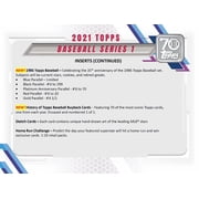 Topps 2021 Baseball Series One Hanger Box Containing 67 Cards