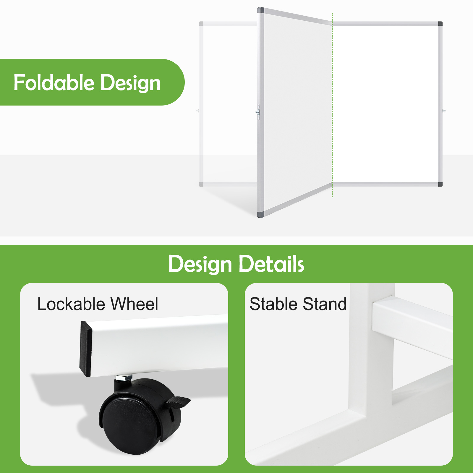 QUEENLINK Rolling Whiteboard on Wheels,48" x 36" Double-Sided Mobile White Board with Stand, 4' x 3' Portable Standing Magnetic Dry Erase Board Easel for Home Office Classroom School