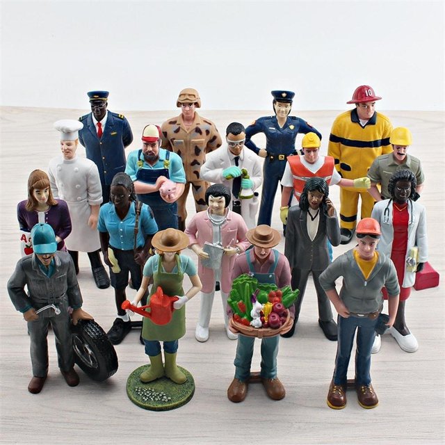 18x figuras de personas, modelos de personajes, figuras pequeñas pintadas, modelo de tren, personas para Hobby, accesorios de construcción, utillaje