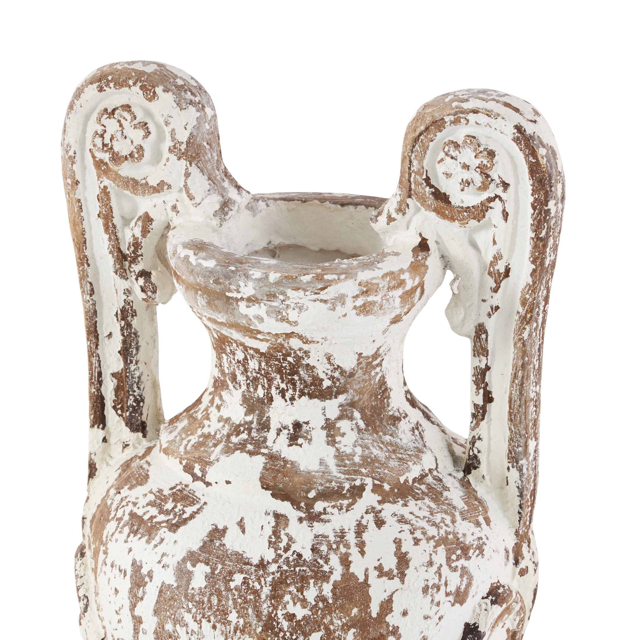 DecMode 22" Floral Light Brown Polystone Vase
