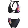 thumbnail image 1 of Gibobby Conjunto de Bikini Conjunto de bikini para mujer Traje de baño de dos piezas con tiras y estampado floral(Negro,XL), 1 of 5