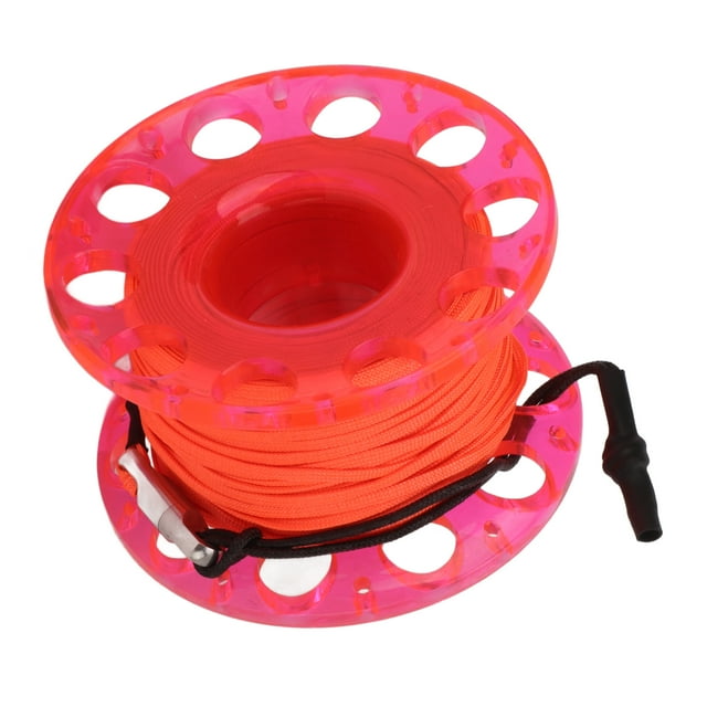 Diving Spool, Easy Hanging Anti Winding Finger Reel Polyester Fiber Rope for Underwater Cave Wreck Exploration White Reel,Red Reel