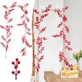 thumbnail image 2 of TIELUTT Guirlande de Noël aux Baies Rouges de 6 Pieds pour Décoration Intérieure et Extérieure de Jardin, Porte, Maison pour les Vacances d'Hiver, Pinces à Cheveux Transparentes, Mot-Clé, Pinces en Papier Hérisson, Pince à Cheveux Courte, Grande Pince à Cheveux, 2 of 6