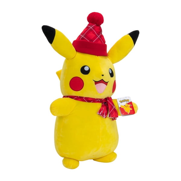 Pokemon Pikachu Plush with Scarf and Hat - 24-Inch Large Plush with Unique Accessories