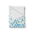 thumbnail image 2 of Modern Soft Flannel Fleece Blanket, Mosaic Grid Pattern Pixel Art Digital Design Graphic Squares Illustration, Cozy Plush for Indoor and Outdoor Use, 60" x 80", Lime Green Aqua White, by Ambesonne, 2 of 5