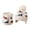 White, variant on lnmuld Solid 2 Piece Kids Dinosaur Jacquard Pom Pom Beanie Hat Neck Warmer Set Fleece Lined Winter Accessory for Boys Navy,2-6 Years