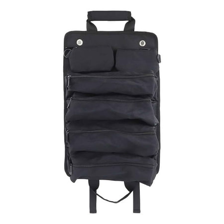 Aursykel Heavy Duty Multifunctional Canvas Tool Bag with 5 Zipper Pockets Compact Roll Up Design for Car and Motorcycle Repair Suit for Electricians and Carpenters Portable Tool StorageOrganizer