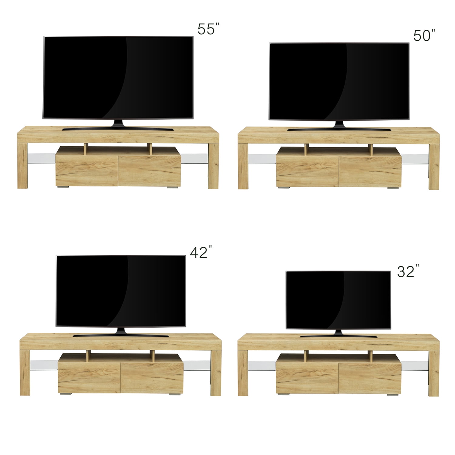 Kepooman Mid-Century TV Stands for Home, LED TV Stand for Living Room, Farmhouse TV Stands for 65 Inch TV for Dining Room, Oak Kepooman Mid-Century TV Stands for Home, LED TV Stand for Living Room, Farmhouse TV Stands for 65 Inch TV for Dining Room, Oak