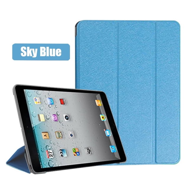 PU Leather Tablet Case For iPad 2 iPad 3 iPad 4 Case Stand Cover A1395 A1396 A1397 A1416 A1430 A1403 A1458 A1459 A1460 Silk Blue iPad 2 3 4