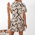 thumbnail image 5 of Vestido Corto de Verano, Vestido Casual de Cuello Redondo de la Mitad de la Manga de la Estampa Ruffle Hecho de Poliéster Cómodo para Primavera Verano, Vestido de Verano con Mangas, 5 of 5