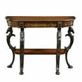 thumbnail image 4 of Linon Masterpiece Floral Demilune Metal and Wood Console Table in Brown, 4 of 7