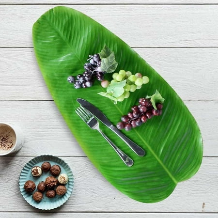

BUYISI Simulation Banana Leaf Table Mat Decoration Table Flag Simulation Plant Desktop
