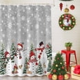 thumbnail image 5 of Shower Curtains Sets for Bathroom Decor Xmas Trees Rabbits Squirrels Waterproof Bathroom Curtain with Hooks, Winter Snowmen Snowflakes for Bathroom Decor,72x72IN, 5 of 9