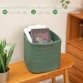 thumbnail image 6 of Storage Cubes 11 Inch Storage Bins-3 Pack, Cotton Rope Woven Baskets for Organizing, Square Baskets for Shelves Organizer, Classroom, Toy Basket, Green, 6 of 14