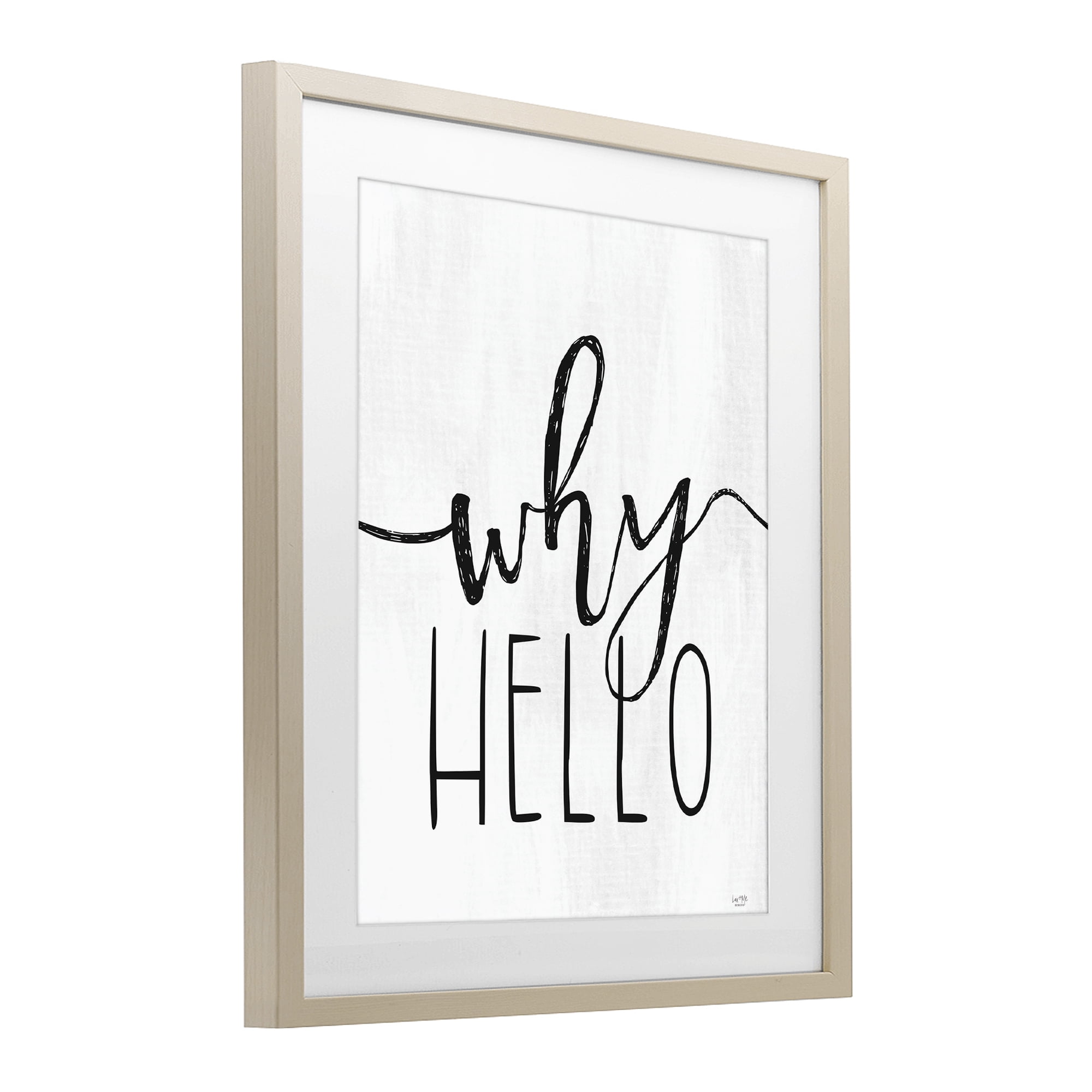 Stupell Industries Why Hello Typography Birch Framed Print Under Glass, design by Lux + Me Designs