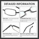 thumbnail image 5 of 3 Pack Slim Pocket Reading Glasses For Men Women Blue Light Blocking Compact Readers Spring Hinge Metal Frame Eyeglasses With Portable Pen Clip Tube, 5 of 5