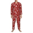 thumbnail image 3 of Naloa Red Christmas Cheer. Men’s Pajamas Set - Long Sleeve Button Down Sleep Shirt and Pajama Bottoms Sleepwear Set-Small, 3 of 5