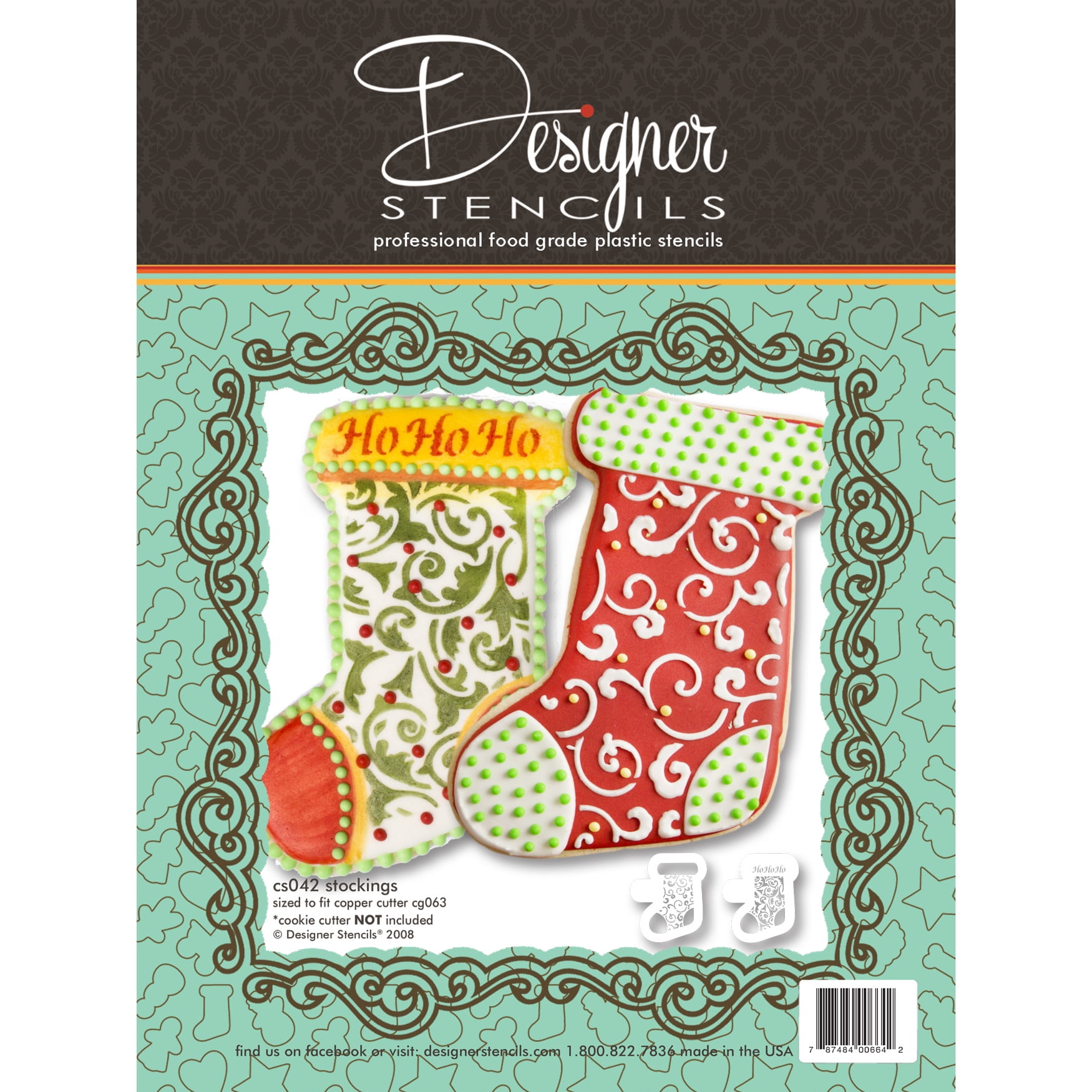 Christmas Stocking Cookie Stencil Set (no cutter) by Designer Stencils