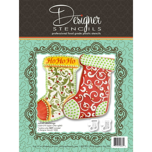 Christmas Stocking Cookie Stencil Set (no cutter) by Designer Stencils