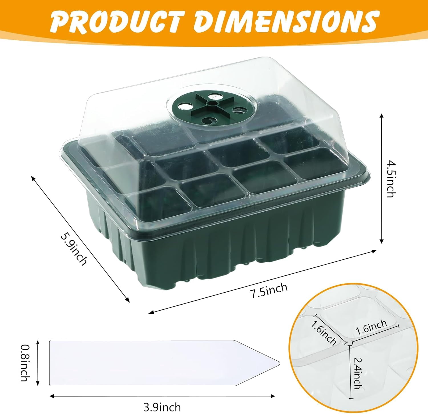 Seed Starter Trays with Humidity Domes, Seed Starter Kit for Indoor Greenhouse, Seedling Starter Tray for Seeds Growing