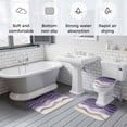 thumbnail image 6 of Purple Ripple Bathroom Rugs Set Purple Gradient Non Slip Absorbent Soft Bath Mats 3 Piece Set with Bathroom Rug, U-Shaped Floor Mat, Toilet Seat Cover Small Size, 6 of 9