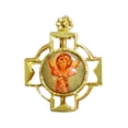 thumbnail image 3 of Lapel pin gold cross and enameled print, 3 of 11