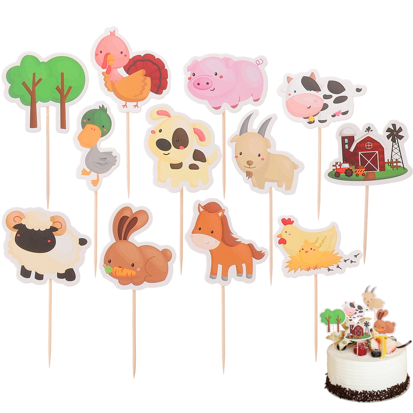 12 x 2 / 5cm Cute Highland Cow cupcake toppers wafer paper or icing