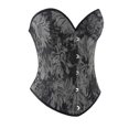 thumbnail image 3 of Vintage Push Up Corsets Womens Overbust Renaissance Floral Corset Tops Party Waist Cincher Fish Bones Bustier Black, M, 3 of 7