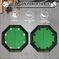 thumbnail image 3 of Kojooin Octagon Poker Table with Collapsible Legs, Texas Holdem Blackjack Poker Table with Cup Holders, Casino Leisure Gamimg Table for 8 Players, 3 of 8