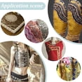 thumbnail image 3 of Ethnic Embroidered Polyester Sequins Trim Ribbon Light Sea Green 1-3/4 inch(45mm), 3 of 6