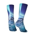 thumbnail image 5 of Uemuo Night At Lake Aurora 1 Pattern Women's Crew Socks, Soft Durable Breathable Moisture-Wicking with Odor Control Cotton socks, 5 of 9