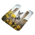 thumbnail image 2 of Toilet Rug U-Shaped Bathroom Rugs Non-Slip Soft Plush Machine Washable Contour Bath Mat Donkey with Chrysanthemum Flower 24x20, 2 of 9