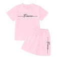 thumbnail image 7 of Big Girls Summer Clothes Set 2 Piece Alphabet Print Loose Fit Short Sleeve Tops and Shorts Kids Clothes Size 9-10T, 7 of 7