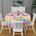 thumbnail image 2 of Colorful Cloud Star Pattern Round Tablecloth 60"x60",Wrinkle Wipeable Table Cloth for Kitchen Dining Room Picnic Patio Party, 2 of 6