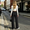 thumbnail image 6 of Xugsiok High Waist Sweatpants for Women Wide Leg Drawstring Loose Fit with Pockets Athletic Jogger Fall Outfits Black,XL, 6 of 9