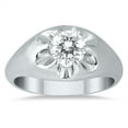 thumbnail image 1 of SZUL Women's AGS Certified 1 Carat Men's Diamond Solitaire Flower Ring in 10K White Gold, 1 of 5