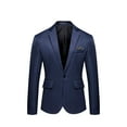 thumbnail image 2 of JWZUY Mens Blazer Jacket Regular Fit Stretch Sport Coats Solid Classic Blazer Suit Navy XXL, 2 of 4