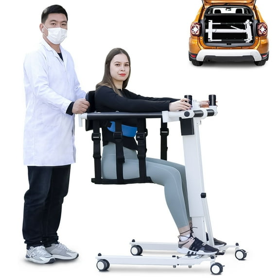Upgrade-Electric Transfer Lift,Patient Lift Transfer Chair for Home,Folding Portable Patient Lift for Car,Handicap Lift Shower Chair,Bathroom Wheelchairs Transfer Chairs for Seniors