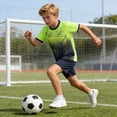 thumbnail image 5 of ITSAME Girls Athletic Outfits 2-Piece Quick-Dry T-Shirt & Shorts Football Training Sport Set Green Size 3, 5 of 8