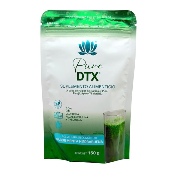 Clorofila en Polvo DTX Pure Health Espirulina Menta Hierbabuena 150 g